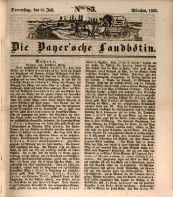 Bayerische Landbötin Donnerstag 12. Juli 1838