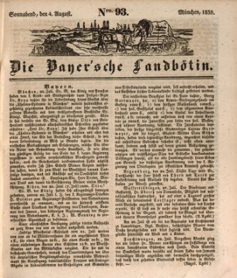 Bayerische Landbötin Samstag 4. August 1838