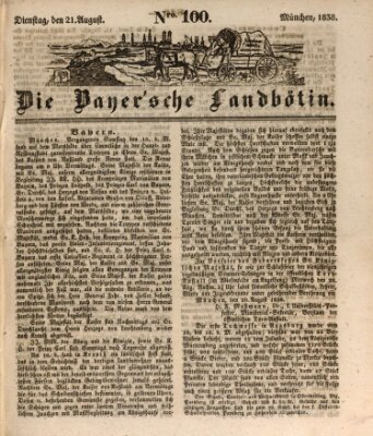 Bayerische Landbötin Dienstag 21. August 1838