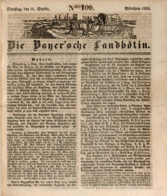 Bayerische Landbötin Dienstag 11. September 1838