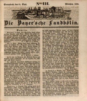 Bayerische Landbötin Samstag 15. September 1838