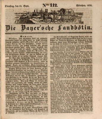 Bayerische Landbötin Dienstag 18. September 1838