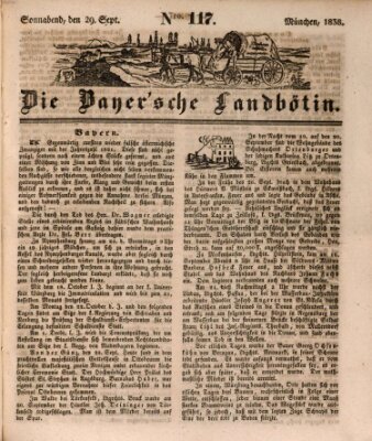 Bayerische Landbötin Samstag 29. September 1838