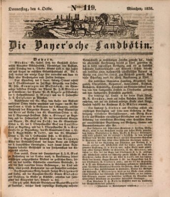 Bayerische Landbötin Donnerstag 4. Oktober 1838