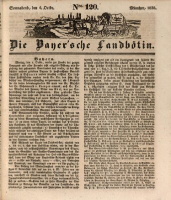 Bayerische Landbötin Samstag 6. Oktober 1838