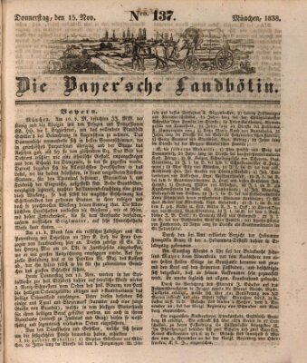 Bayerische Landbötin Donnerstag 15. November 1838