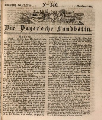 Bayerische Landbötin Donnerstag 22. November 1838