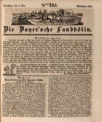 Bayerische Landbötin Dienstag 4. Dezember 1838