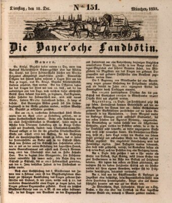 Bayerische Landbötin Dienstag 18. Dezember 1838