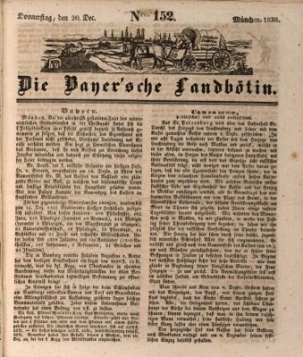 Bayerische Landbötin Donnerstag 20. Dezember 1838