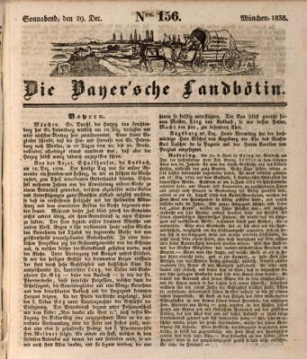 Bayerische Landbötin Samstag 29. Dezember 1838