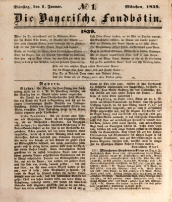 Bayerische Landbötin Dienstag 1. Januar 1839