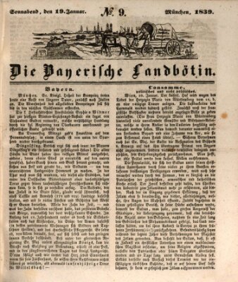 Bayerische Landbötin Samstag 19. Januar 1839