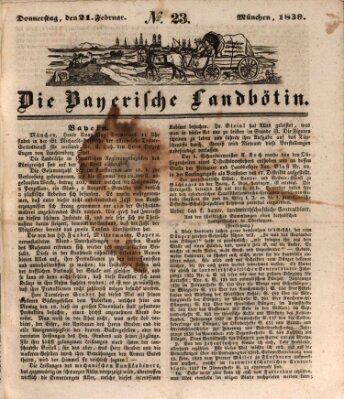 Bayerische Landbötin Donnerstag 21. Februar 1839