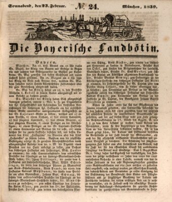 Bayerische Landbötin Samstag 23. Februar 1839