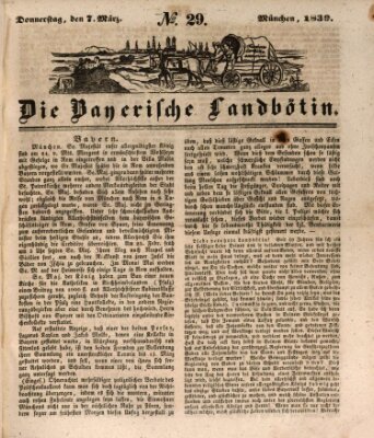 Bayerische Landbötin Donnerstag 7. März 1839