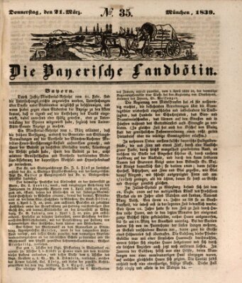 Bayerische Landbötin Donnerstag 21. März 1839