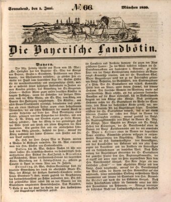 Bayerische Landbötin Samstag 1. Juni 1839