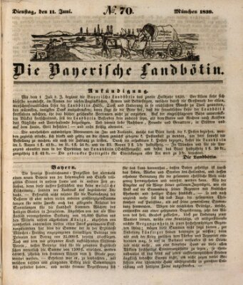 Bayerische Landbötin Dienstag 11. Juni 1839