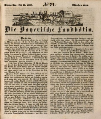 Bayerische Landbötin Donnerstag 13. Juni 1839