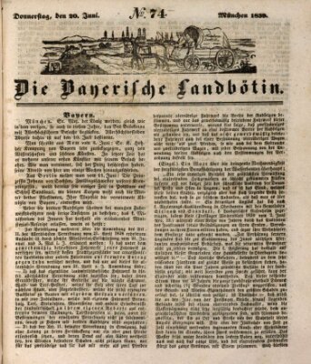 Bayerische Landbötin Donnerstag 20. Juni 1839