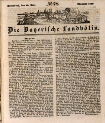 Bayerische Landbötin Samstag 29. Juni 1839