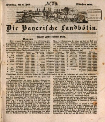 Bayerische Landbötin Dienstag 2. Juli 1839