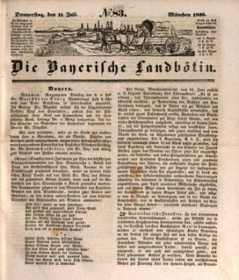 Bayerische Landbötin Donnerstag 11. Juli 1839