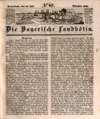 Bayerische Landbötin Samstag 20. Juli 1839