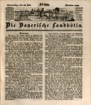 Bayerische Landbötin Donnerstag 25. Juli 1839