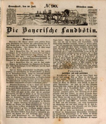 Bayerische Landbötin Samstag 27. Juli 1839