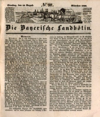 Bayerische Landbötin Dienstag 13. August 1839