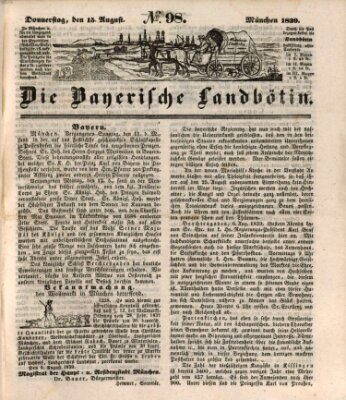 Bayerische Landbötin Donnerstag 15. August 1839