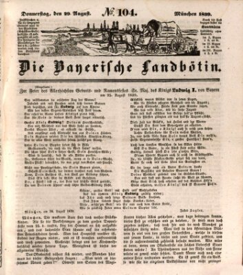 Bayerische Landbötin Donnerstag 29. August 1839