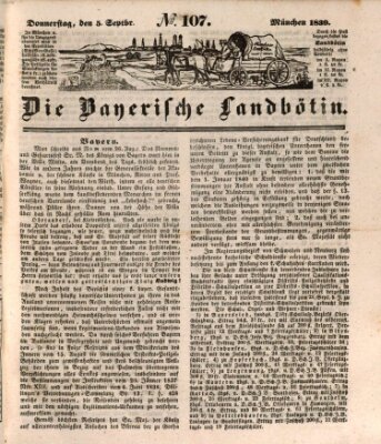 Bayerische Landbötin Donnerstag 5. September 1839