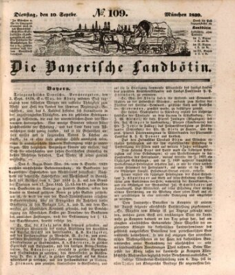 Bayerische Landbötin Dienstag 10. September 1839