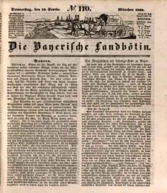 Bayerische Landbötin Donnerstag 12. September 1839