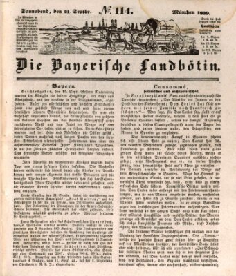 Bayerische Landbötin Samstag 21. September 1839