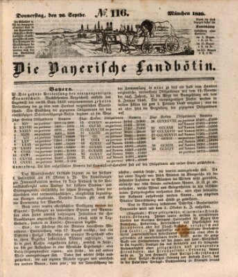 Bayerische Landbötin Donnerstag 26. September 1839