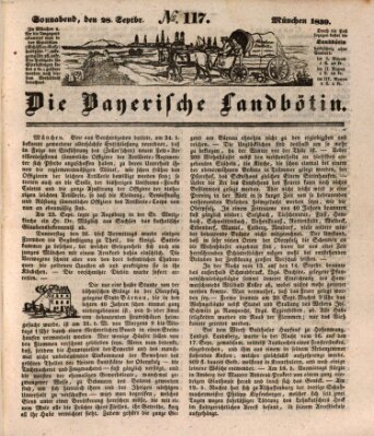 Bayerische Landbötin Samstag 28. September 1839