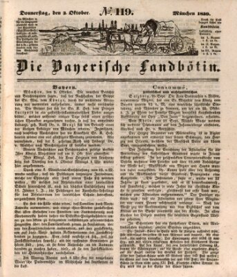 Bayerische Landbötin Donnerstag 3. Oktober 1839