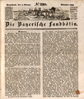 Bayerische Landbötin Samstag 5. Oktober 1839