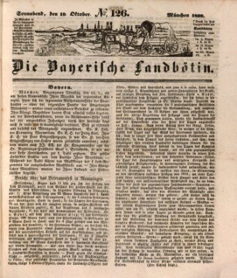 Bayerische Landbötin Samstag 19. Oktober 1839