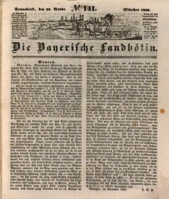 Bayerische Landbötin Samstag 23. November 1839