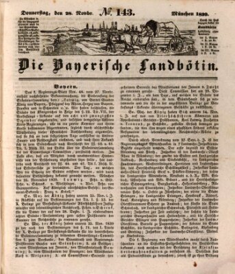 Bayerische Landbötin Donnerstag 28. November 1839