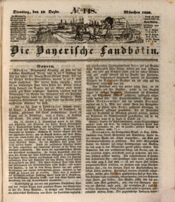 Bayerische Landbötin Dienstag 10. Dezember 1839