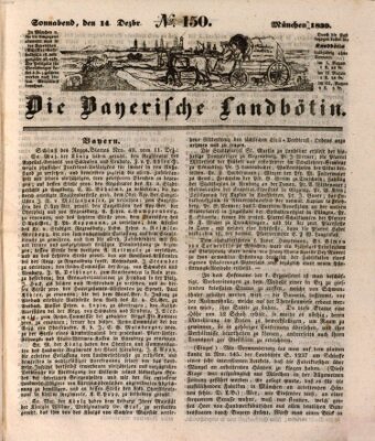 Bayerische Landbötin Samstag 14. Dezember 1839