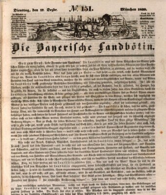 Bayerische Landbötin Dienstag 17. Dezember 1839