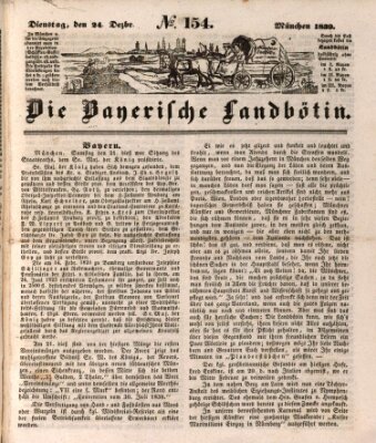 Bayerische Landbötin Dienstag 24. Dezember 1839