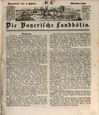 Bayerische Landbötin Samstag 4. Januar 1840